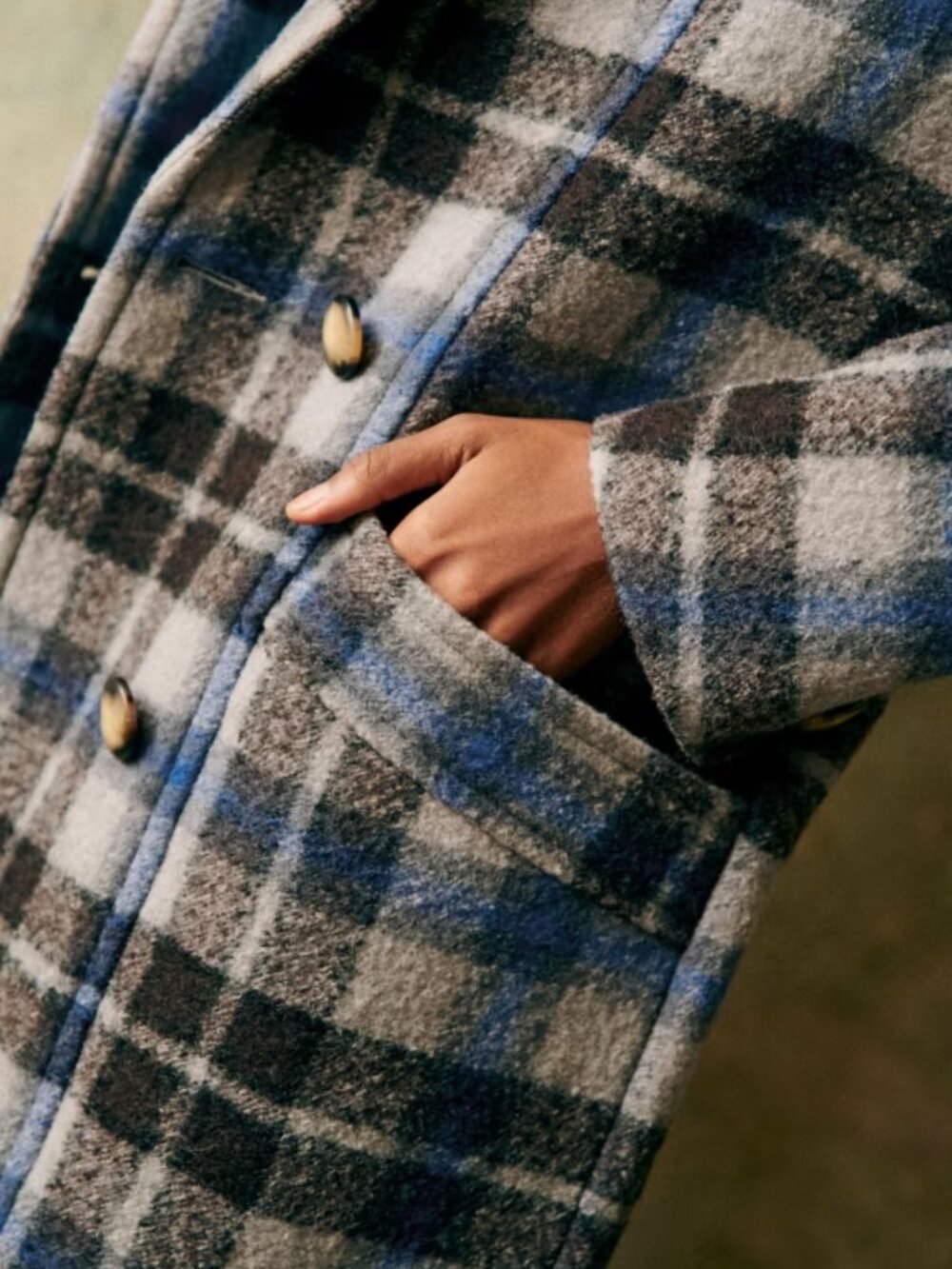 NWT Sezane Viktor Coat Prairie Check size 2 runs large - Picture 5 of 9